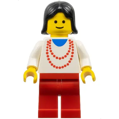  Necklace Red - Red Legs, Black Female Hair