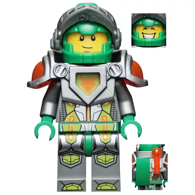  Aaron Fox - Flat Silver Visor and Armor, Clip, Curved Slope, and Bar with Tow Ball on Back