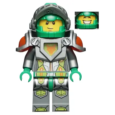  Aaron Fox - Flat Silver Visor and Armor, 2 Clips and 2 Bars with Tow Ball on Back