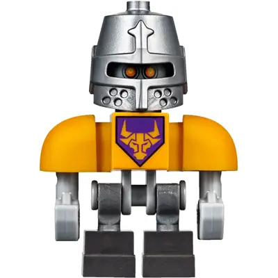  Axl Bot - Bright Light Orange Shoulders, Flat Silver Helmet