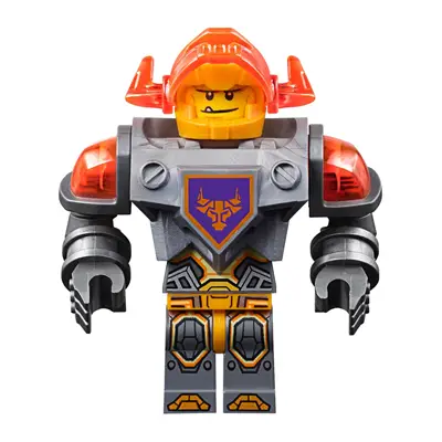  Axl - Trans-Neon Orange Visor, Flat Silver Torso