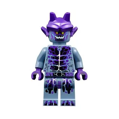  Stone Stomper - Fully Cracked Open Chest and Legs, Open Mouth, Dark Purple Gargoyle Horns