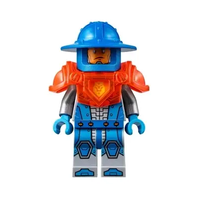  Royal Soldier / King's Guard - Blue Helmet with Broad Brim, Trans-Neon Orange Armor