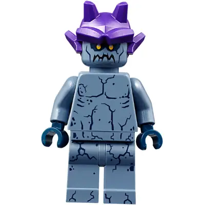  Stone Stomper - Small Dark Blue Cracks on Chest and Legs, Closed Mouth, Dark Purple Gargoyle Horns