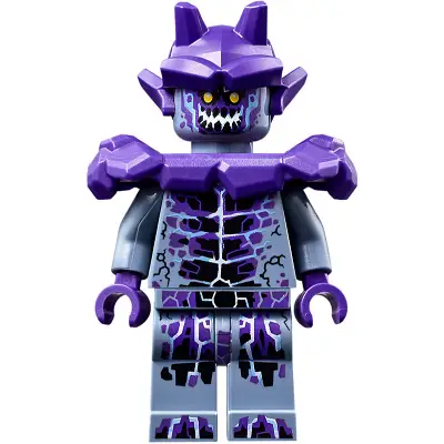  Stone Stomper - Fully Cracked Open Chest and Legs, Open Mouth, Dark Purple Gargoyle Horns and Shoulder Pads Armor