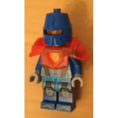  Royal Soldier / King's Guard - Blue Helmet with Eye Slit, Trans-Neon Orange Armor, Clip on Back