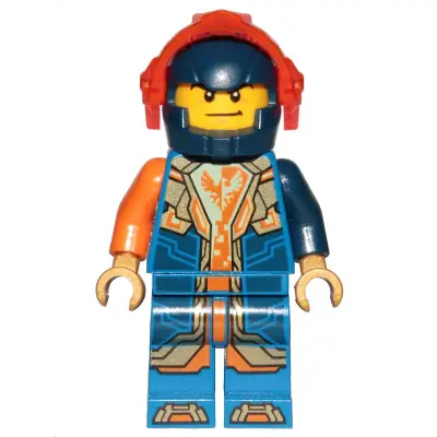  Clay Moorington - Dark Blue Helmet, Trans-Neon Orange Visor