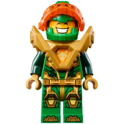  Aaron Fox - Trans-Neon Orange Visor, Pearl Gold Armor, Clip on Back