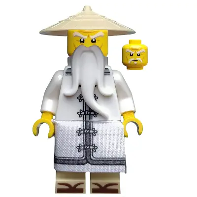  Sensei Wu - The LEGO Ninjago Movie, White Robe, Zori Sandals, Raised Eyebrows