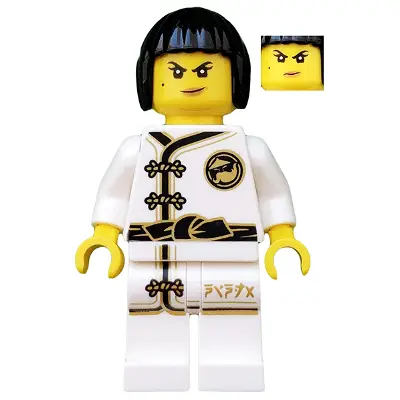  Nya - White Wu-Cru Training Gi, Black Bob Cut Hair