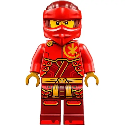  Kai - Dragons Rising, Tunic with Large Armor Plates, Dark Red and Red Head Wrap