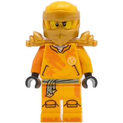  Arin - Shirt with Orange Dragon, Head Wrap, Shoulder Armor