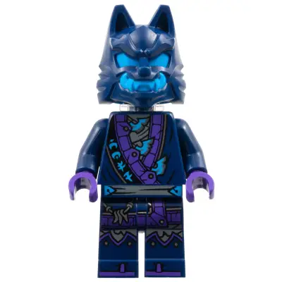  Wolf Mask Claw Warrior - Dark Blue and Dark Azure Mask, Neck Bracket