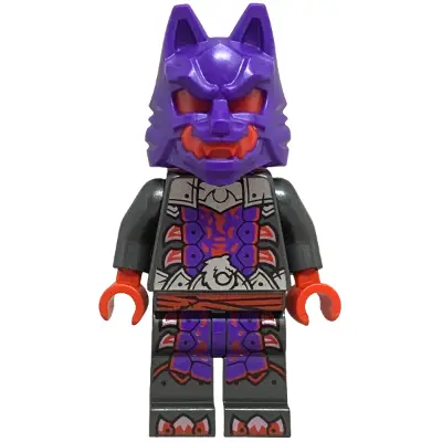  Wolf Mask Warrior - Dark Purple and Red Mask