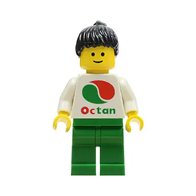  Octan - White Logo, Green Legs, Black Ponytail Hair