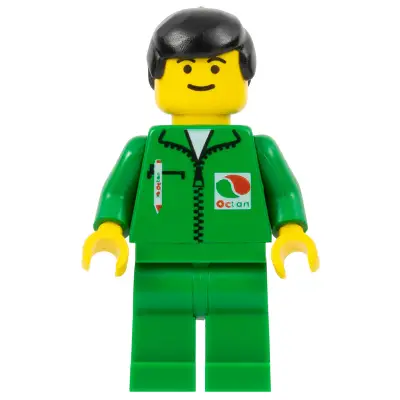  Octan - Green Jacket with Pen, Green Legs, Black Male Hair