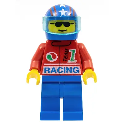  Octan - Racing, Blue Legs, Blue Helmet 4 Stars & Stripes, Trans-Light Blue Visor