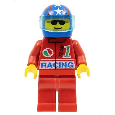  Octan - Racing, Red Legs, Blue Helmet 4 Stars & Stripes, Trans-Light Blue Visor