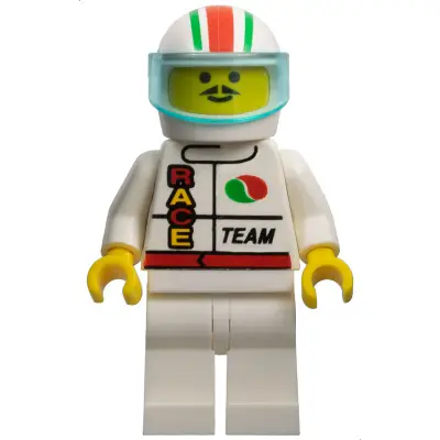  Octan - Race Team, White Legs, White Red/Green Striped Helmet, Trans-Light Blue Visor