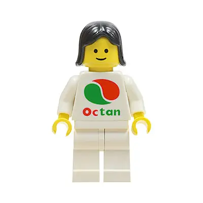  Octan - White Logo, White Legs, Black Female Hair