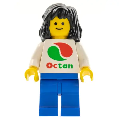  Octan - White Logo, Blue Legs, Black Mid-Length Female Hair