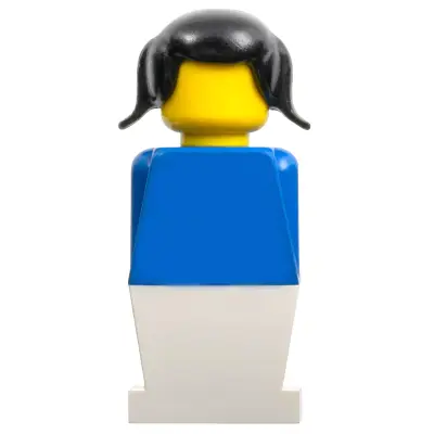  LEGOLAND - Blue Torso, White Legs, Black Pigtails Hair