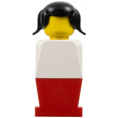  LEGOLAND - White Torso, Red Legs, Black Pigtails Hair