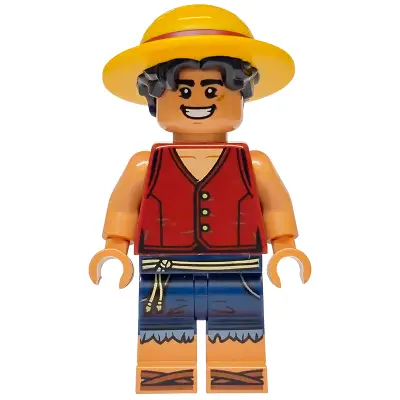  Monkey D. Luffy - Hair Combo, Straw Hat with Black Hair, Open Mouth Smile / Angry