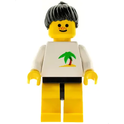  Palm Tree - Yellow Legs, Black Ponytail Hair