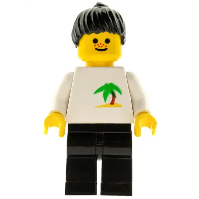  Palm Tree - Black Legs, Black Ponytail Hair