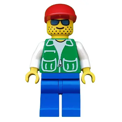  Jacket Green with 2 Large Pockets - Blue Legs, Red Cap