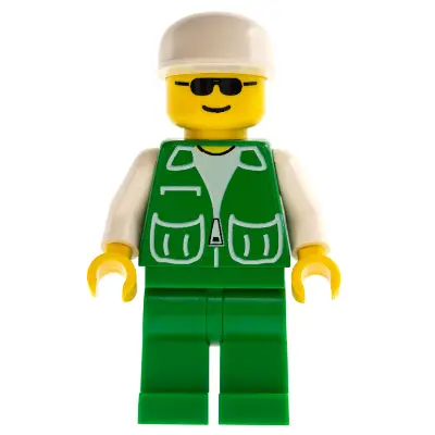  Jacket Green with 2 Large Pockets - Green Legs, White Cap