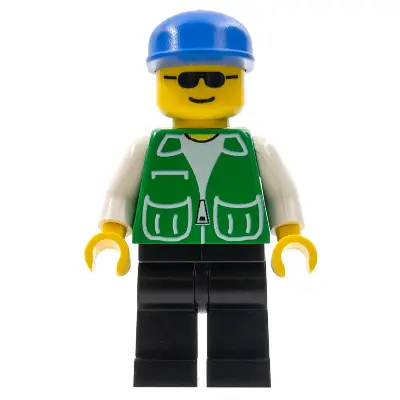  Jacket Green with 2 Large Pockets - Black Legs, Blue Cap