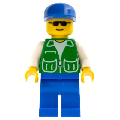  Jacket Green with 2 Large Pockets - Blue Legs, Blue Cap