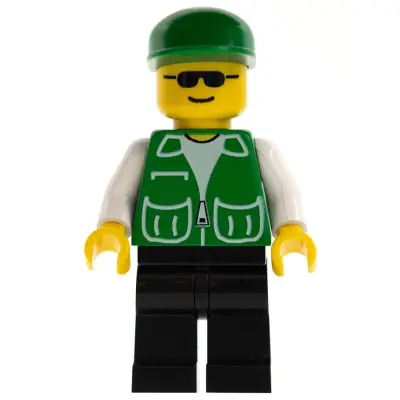  Jacket Green with 2 Large Pockets - Black Legs, Green Cap