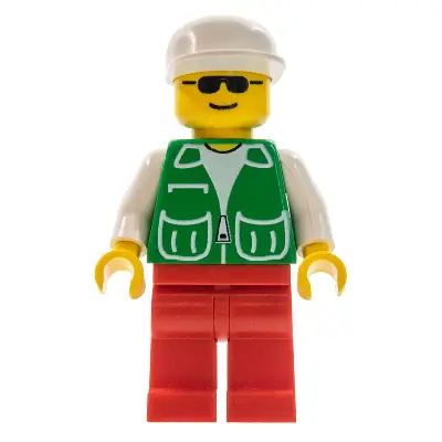  Jacket Green with 2 Large Pockets - Red Legs, White Cap