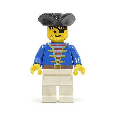  Pirate Blue Jacket White Legs, Black Pirate Triangle Hat