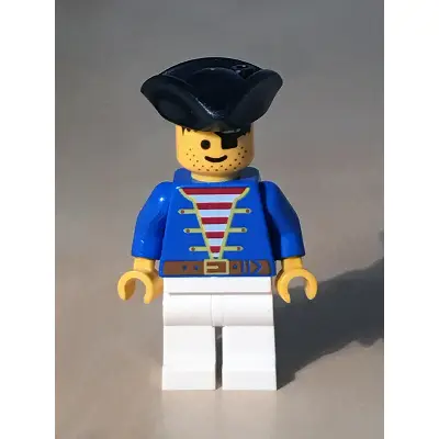  Pirate - Blue Jacket White Legs, Black Pirate Triangle Hat Reissue