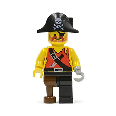  Pirate Shirt with Knife, Black Leg with Peg Leg, Black Pirate Hat with Skull