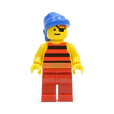  Pirate Red / Black Stripes Shirt, Red Legs, Blue Bandana