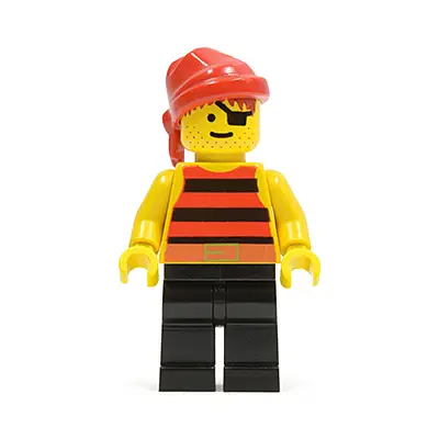  Pirate Red / Black Stripes Shirt, Black Legs, Red Bandana