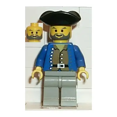  Pirate Brown Shirt, Light Gray Legs, Black Pirate Triangle Hat