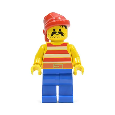  Pirate Red / White Stripes Shirt, Blue Legs, Red Bandana