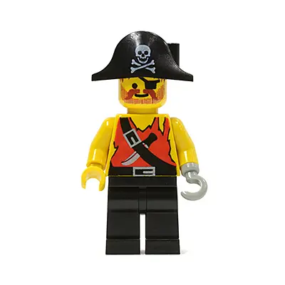  Pirate Shirt with Knife, Black Legs, Black Pirate Hat with Skull