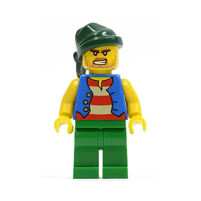  Pirate Blue Vest, Green Legs, Dark Green Bandana, Bared Teeth