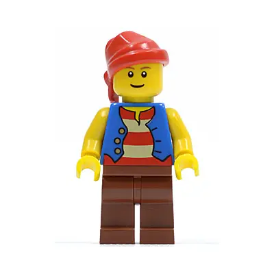 Pirate - Blue Vest, Reddish Brown Legs, Red Bandana, Reddish Brown Eyebrows