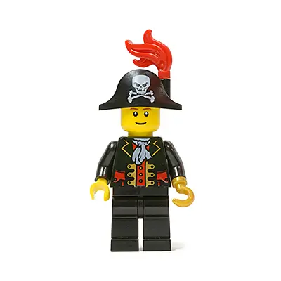  Captain - Bicorne Hat with Skull and Plume, Reddish Brown Eyebrows