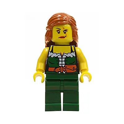  Pirate Female, Dark Green Legs, Scar over Left Eye