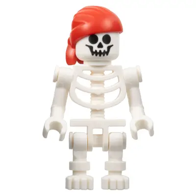 Skeleton - Standard Skull, Bent Arms Vertical Grip, Red Bandana with Double Tail in Back