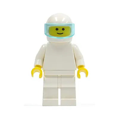  Plain White Torso with White Arms, White Legs, White Helmet, Trans-Light Blue Visor